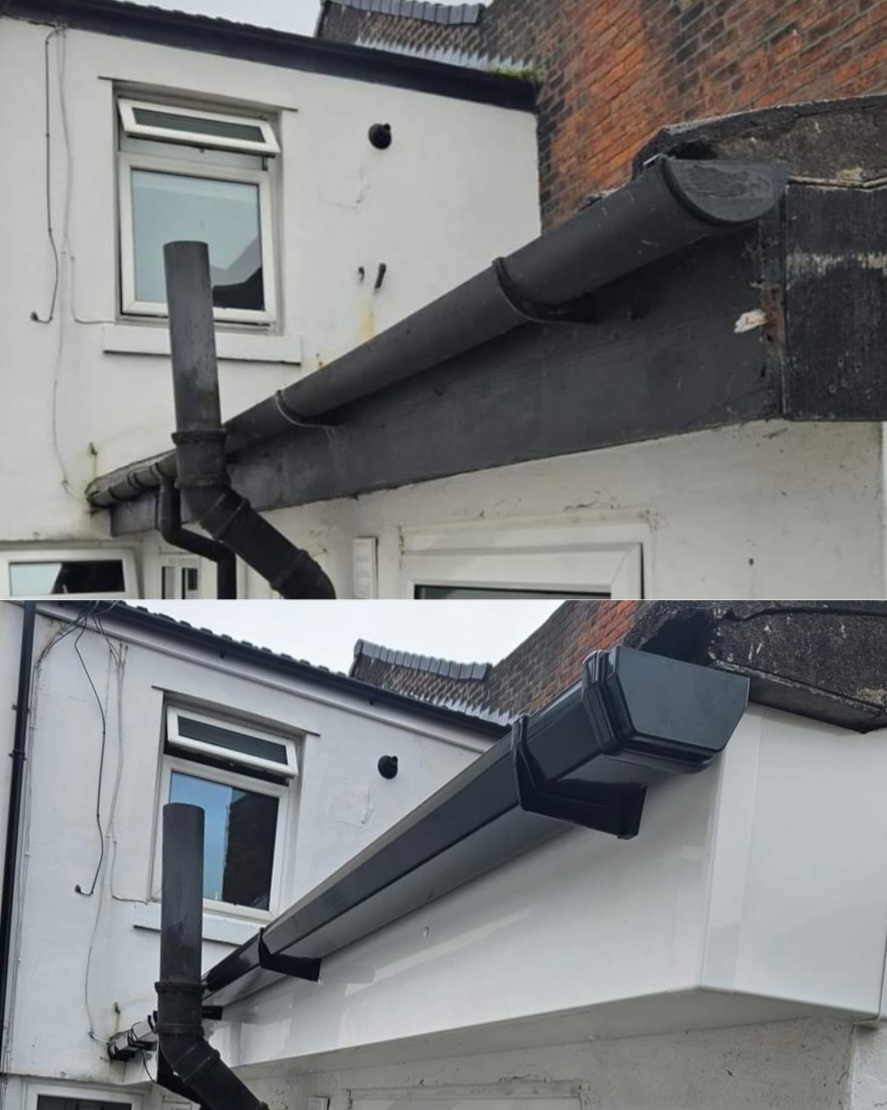 Fascias, soffits and guttering renewed and finished clean