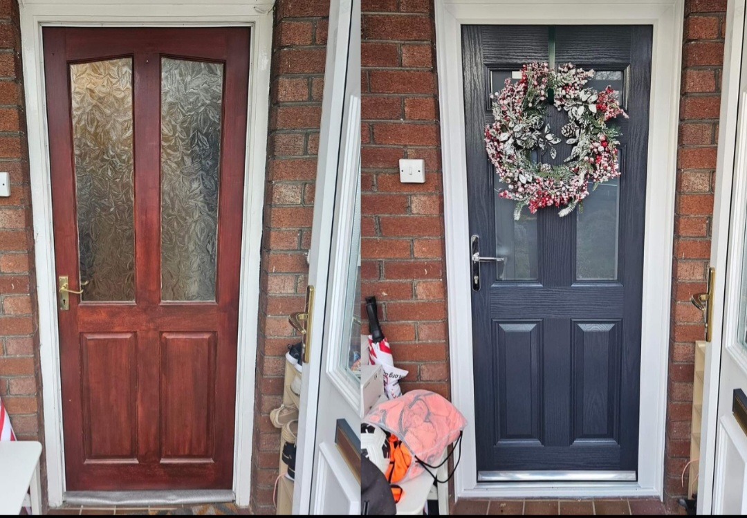 A worn timber door brought right up to date